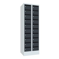 PAVOY Postverteilschrank, 2x 10 Fächer, HxBxT 1.850 x 600 x 500 mm, anthrazitgrau, lichtgrau