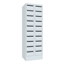 PAVOY Postverteilschrank, 2x 10 Fächer, HxBxT 1.850 x 600 x 500 mm, lichtgrau, lichtgrau