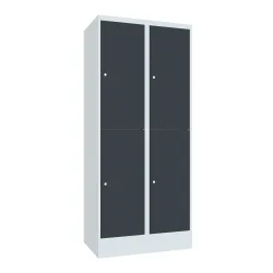 PAVOY Schliessfachschrank, 2 x 2 Fächer, HxBxT 1.850 x 800 x 500 mm, anthrazitgrau, lichtgrau