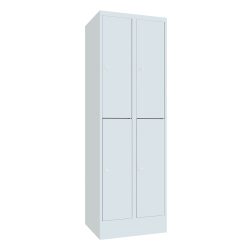 PAVOY Schliessfachschrank, 2 x 2 Fächer, HxBxT 1.850 x 600 x 500 mm, lichtgrau, lichtgrau