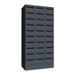 PAVOY Postverteilschrank, 3x 10 Fächer, HxBxT 1.850 x 900 x 500 mm, anthrazitgrau, anthrazitgrau