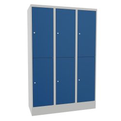 PAVOY Schliessfachschrank, 3 x 2 Fächer, HxBxT 1.850 x 1.200 x 500 mm, enzianblau, lichtgrau