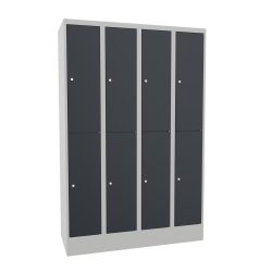 PAVOY Schliessfachschrank, 4 x 2 Fächer, HxBxT 1.850 x 1.200 x 500 mm, anthrazitgrau, lichtgrau