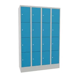 PAVOY Schliessfachschrank, 4 x 4 Fächer, HxBxT 1.850 x 1.200 x 500 mm, lichtblau, lichtgrau