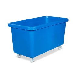 Rechteckbehälter, Kunststoff, fahrbar, 450 l, blau
