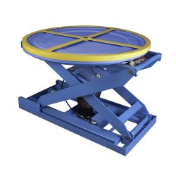 Bishamon Druckluft-Scheren-Palettenpositionierer mit Drehplattform, TK 1.400 kg, Ø 1.092 mm