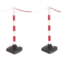 MORAVIA Kettenständer mit klappbarem Fuss, rot/weiss