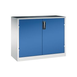 C+P Schwerlastschrank mit 1 Fachboden, HxBxT 1.000 x 1.200 x 500 mm, lichtgrau, enzianblau