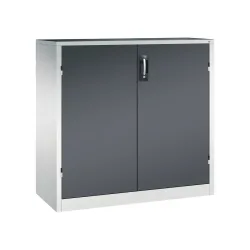 C+P Schwerlastschrank mit 2 Fachböden, HxBxT 1.200 x 1.200 x 500 mm, lichtgrau, schwarzgrau
