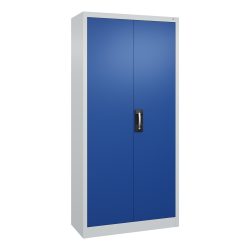 Werkstatt-Flügeltürschrank, HxBxT 1950 x 930 x 400 mm, lichtgrau / enzianblau C+P