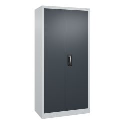 Werkstatt-Flügeltürschrank, HxBxT 1950 x 930 x 500 mm, lichtgrau / anthrazitgrau C+P