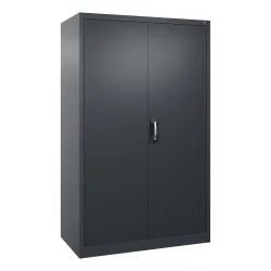 C+P Werkstatt-Flügeltürschrank mit 4 Fachböden, HxBxT 1.950 x 1.200 x 600 mm, anthrazitgrau, schwarzgrau
