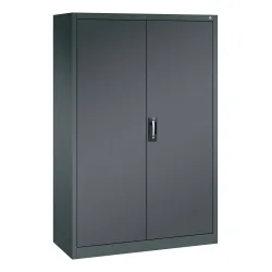 C+P Werkstatt-Flügeltürschrank mit Mittelwand + 8 Fachböden, HxBxT 1.950 x 1.200 x 500 mm, anthrazitgrau, schwarzgrau
