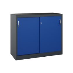 C+P Werkstatt-Beistellschrank mit 1 Fachboden, HxBxT 1.000 x 1.200 x 500 mm, anthrazitgrau, enzianblau