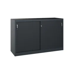 C+P Werkstatt-Beistellschrank mit 2 Fachböden, HxBxT 1.000 x 1.600 x 500 mm, Trennwand, anthrazitgrau, schwarzgrau