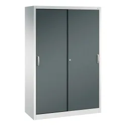 C+P Werkstatt-Schiebetürenschrank mit 4 Fachböden, HxBxT 1.950 x 1.200 x 500 mm, lichtgrau, anthrazitgrau