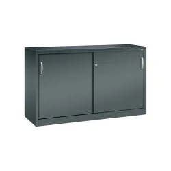 C+P Schwerlast-Schiebetürenschrank, HxBxT 1.000 x 1.600 x 500 mm, 2 Fachböden, anthrazitgrau, anthrazitgrau