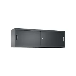 Aufsatzschrank für C+P Werkstatt-Schiebetürenschrank, HxBxT 500 x 1.600 x 400 mm, anthrazitgrau, schwarzgrau