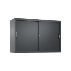 Aufsatzschrank für C+P Werkstatt-Schiebetürenschrank, 1 Fachboden, HxBxT 790 x 1.200 x 400 mm, schwarzgrau, anthrazitgrau