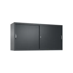 Aufsatzschrank für C+P Werkstatt-Schiebetürenschrank, 2 Fachböden, HxBxT 790 x 1.600 x 400 mm, Trennwand, anthrazitgrau, schwarzgrau