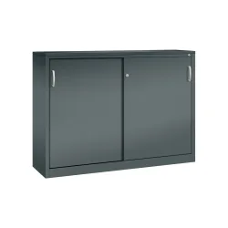 C+P Werkstatt-Beistellschrank mit 4 Fachböden, HxBxT 1.200 x 1.600 x 400 mm, Trennwand, anthrazitgrau, anthrazitgrau