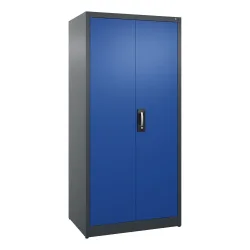C+P Flügeltürenschrank, 5 OH, HxBxT 1.950 x 930 x 600 mm, enzianblau, anthrazitgrau