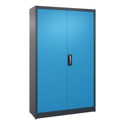 C+P Flügeltürenschrank, 5 OH, HxBxT 1.950 x 1.200 x 400 mm, anthrazitgrau, lichtblau