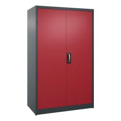 C+P Flügeltürenschrank, 5 OH, HxBxT 1.950 x 1.200 x 600 mm, anthrazitgrau, rubinrot