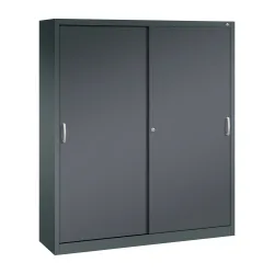 C+P Schiebetürenschrank, HxBxT 1.950 x 1.600 x 400 mm, anthrazitgrau, schwarzgrau