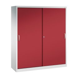 C+P Schiebetürenschrank, HxBxT 1.950 x 1.600 x 500 mm, lichtgrau, rubinrot