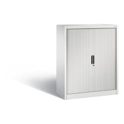 C + P Rollladenschrank Omnispace, 3 OH, abschliessbar, B 1000 x T 420 x H 1230 mm, Stahl/Kunststoff, lichtgrau