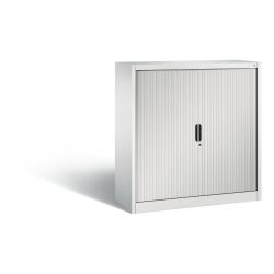 C + P Rollladenschrank Omnispace, 3 OH, abschliessbar, B 1200 x T 420 x H 1230 mm, Stahl/Kunststoff, lichtgrau