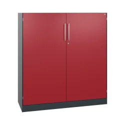 C+P Flügeltürenschrank Asisto, 3 OH, Breite 1.200 mm, anthrazitgrau, rubinrot
