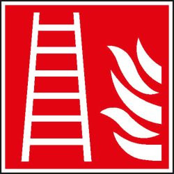 SafetyMarking® Brandschutzschild ? Feuerleiter, HxB 150 x 150 mm, Alu HI