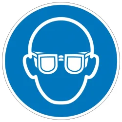 Gebotsschild Augenschutz benutzen, Hygiene und Abstand Aluminium (Ø) 200 mm ISO 7010 1 St.