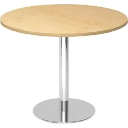 Besprechungstisch, Gestell verchromt, Ø 1.000 mm, Ahorn