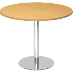 Besprechungstisch, Gestell verchromt, Ø 1.000 mm, Buche
