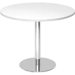Besprechungstisch, Gestell verchromt, Ø 1.000 mm, weiss