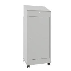 PAVOY Industrie-Stehpult, mobil, HxBxT 1.330 x 500 x 500 mm, 2 Einlegeböden, 1 Schublade, lichtgrau, lichtgrau