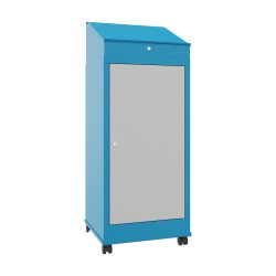 PAVOY Industrie-Stehpult, mobil, HxBxT 1.330 x 500 x 500 mm, 1 Ausziehboden, lichtblau, lichtgrau