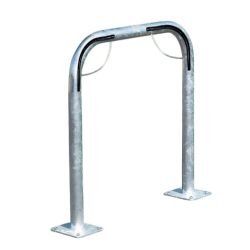 Anlehnbügel, 2-seitig, B 750 x T 50 x H 750 mm, gummierte Bügel, galvanisch verzinkt, zum Aufdübeln