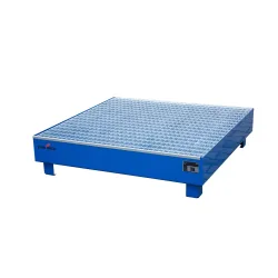 Steinbock® Auffangwanne, 4x 200 l, HxBxT 285 x 1.200 x 1.200 mm, inkl. Gitterrost, blau