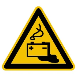 SafetyMarking® Warnung vor Gefahren durch Batterien, Seitenlänge 100 mm, Folie