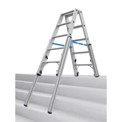 KRAUSE® STABILO Teleskopleiter mit Stufen, beidseitig begehbar, 2 x 5 Stufen