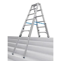 Treppen-Stufenstehleiter, mit Niveauausgleich, beidseitig begehbar, 2x6 Stufen KRAUSE