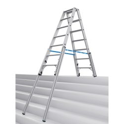 KRAUSE® STABILO Teleskopleiter mit Stufen, beidseitig begehbar, 2 x 7 Stufen