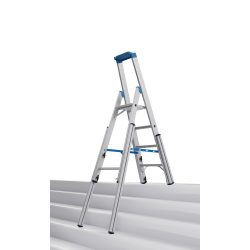 Treppen-Stufenstehleiter, mit Niveauausgleich, einseitig begehbar, 4 Stufen KRAUSE