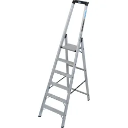 KRAUSE® STABILO Stufenstehleiter mit hohem Bügel, Tragfähigkeit 225 kg, 6 Stufen