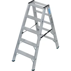 KRAUSE® STABILO Stufenstehleiter, beidseitig begehbar, Tragfähigkeit 225 kg, 2 x 5 Stufen
