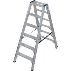KRAUSE® STABILO Stufenstehleiter, beidseitig begehbar, Tragfähigkeit 225 kg, 2 x 6 Stufen